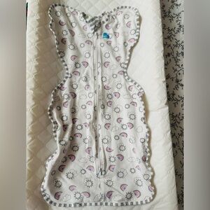 Love to Dream Gray Sleep Sack with Rainbow and Cloud Print